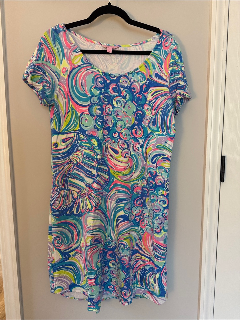 Lilly Pulitzer Multicolor Swirl Midi Dress — Blue, Pink, Green Size Medium